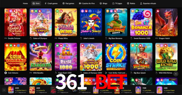 Interface do App 361 bet